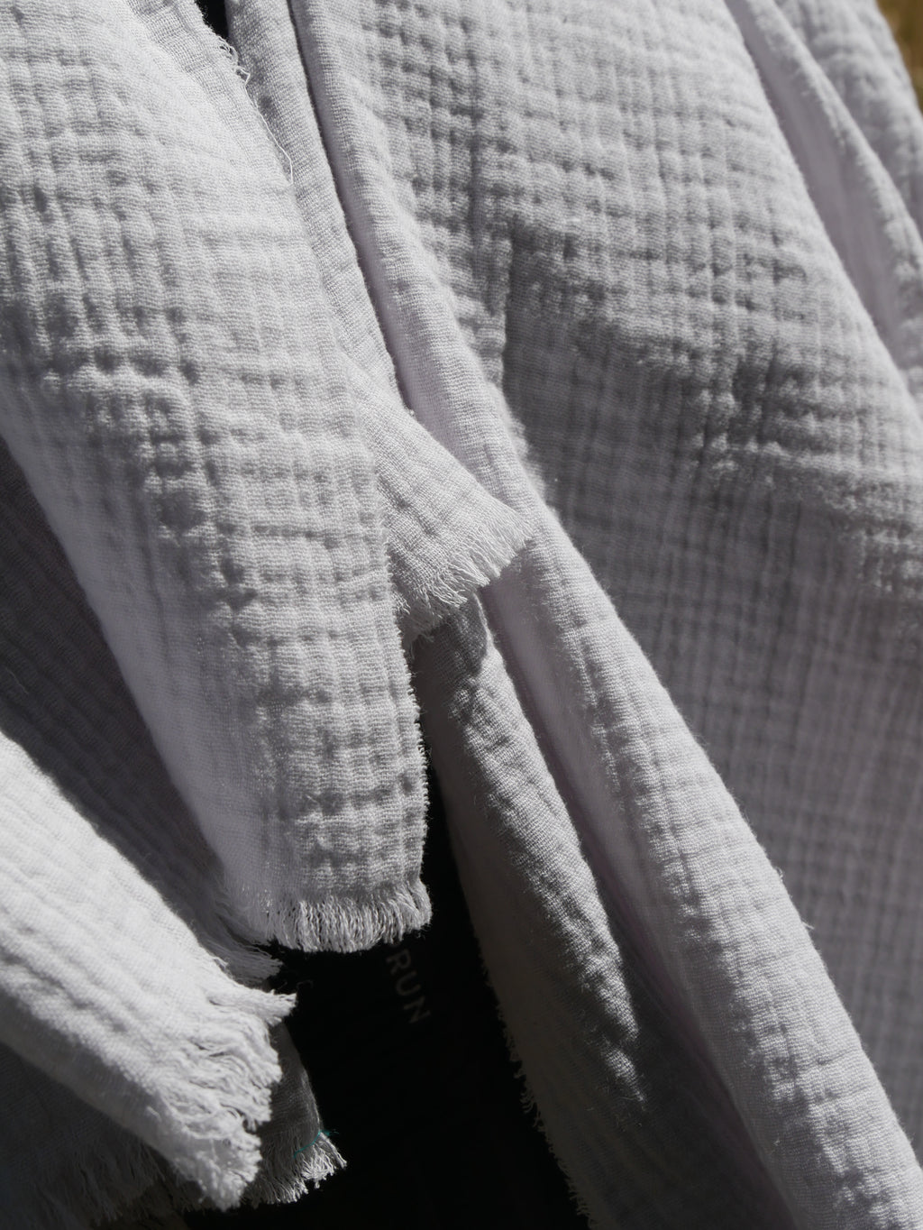 Echarpe, Étole XXL en double gaze de coton – Gris Nuage