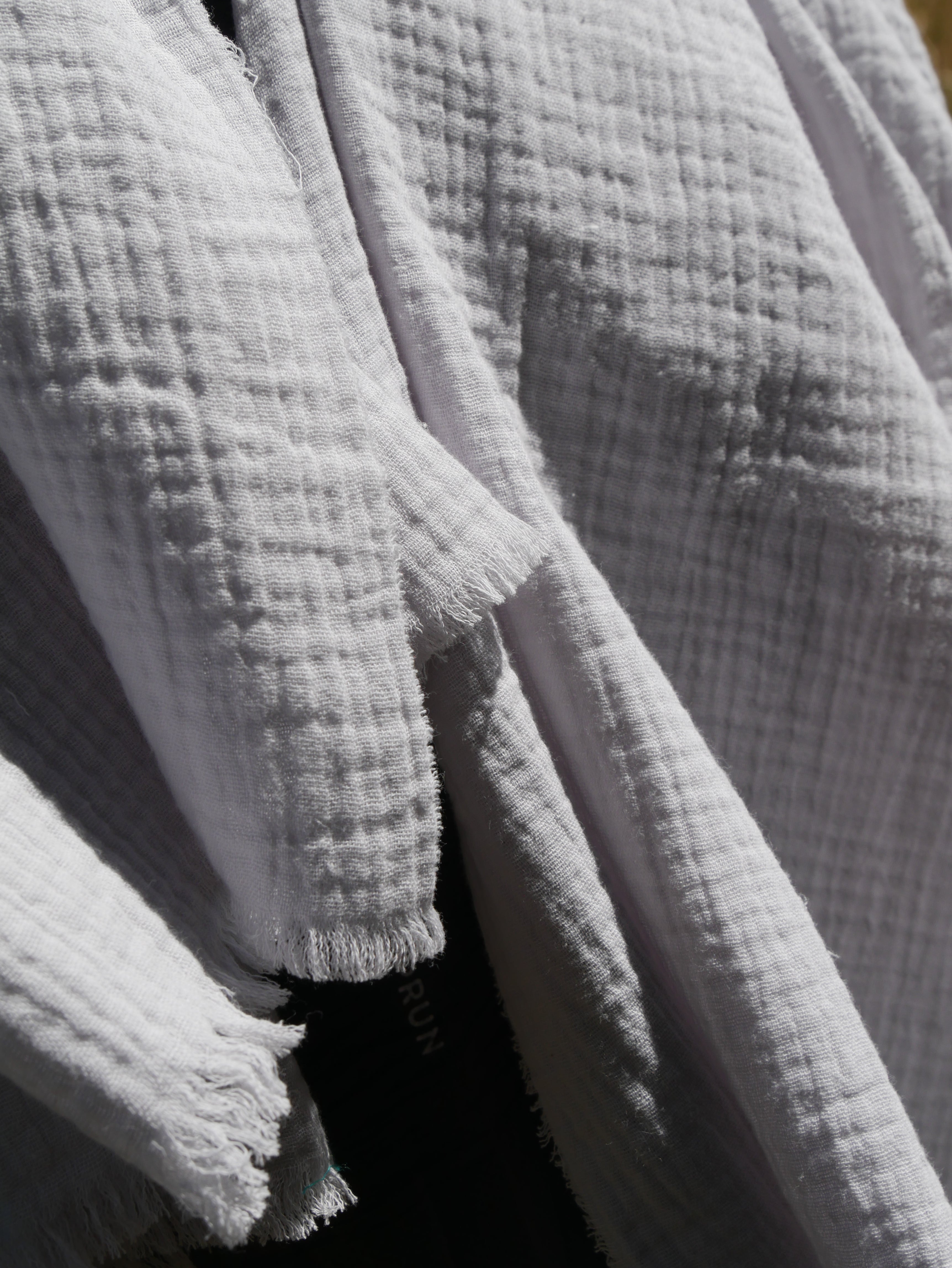 Echarpe, Étole XXL en double gaze de coton – Gris Nuage
