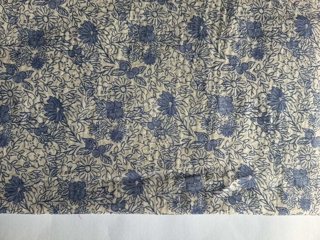 Echarpe, Étole XXL en double gaze de coton – Liberty Bleu