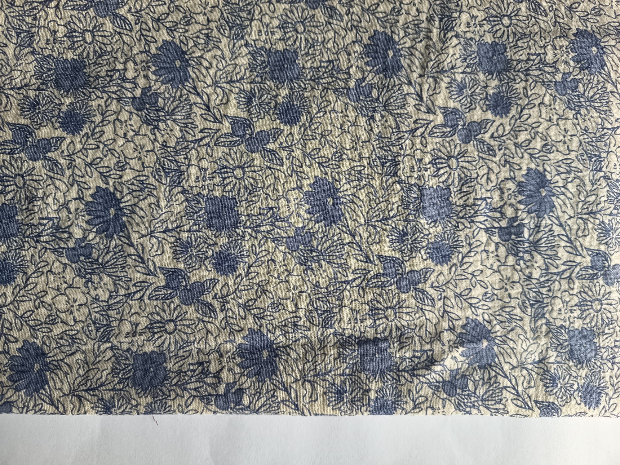 Echarpe, Étole XXL en double gaze de coton – Liberty Bleu